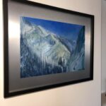 Snow Squalls, Provo Canyon, Contemporary oil painting on metal of mountains near Sundance Resort, Fine Art by Cynthia McLoughlin