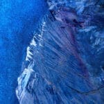 Contemporary oil painting on metal, detail of mountains with a moonlit sky by Cynthia McLoughlin