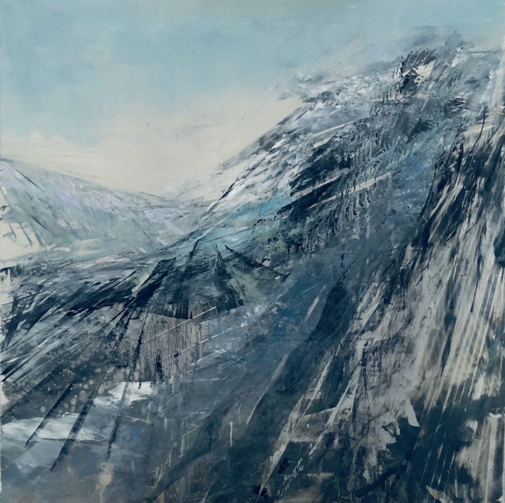 Contemporary Mountain Oil Painting by Cynthia McLoughlin
