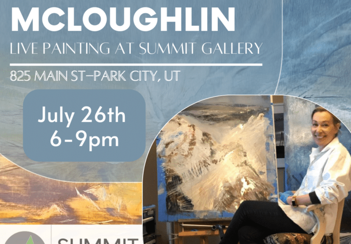 Cynthia McLoughlin paints live in the Summit Gallery.