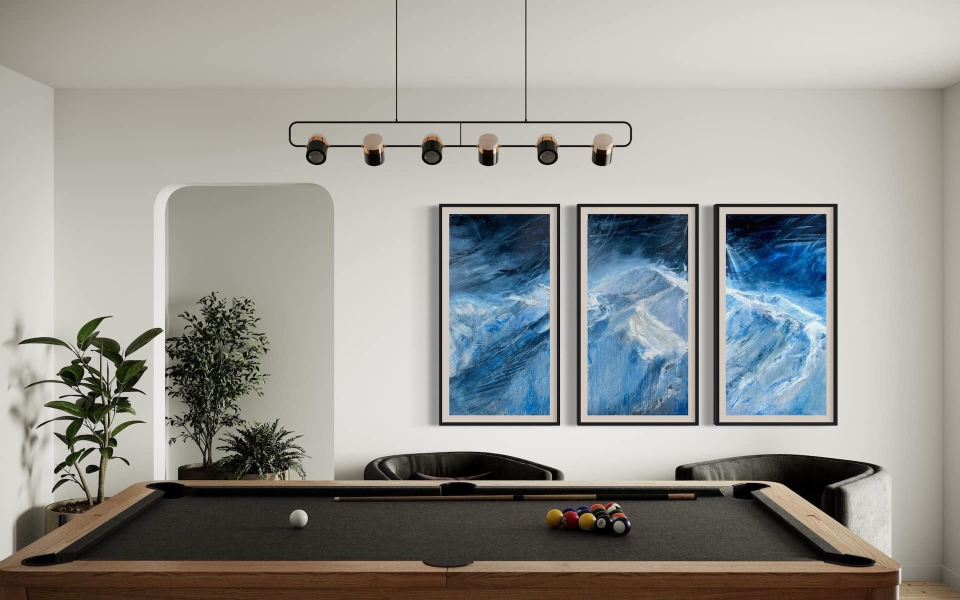 A contemporary mountain oil painting on metal panel by artist Cynthia McLoughlin