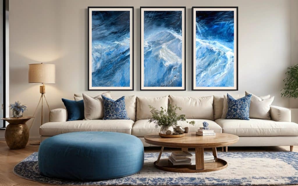 A contemporary mountain oil painting on metal panel by artist Cynthia McLoughlin