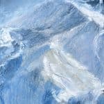 A contemporary mountain oil painting on metal panel by artist Cynthia McLoughlin