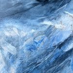 A contemporary mountain oil painting on metal panel by artist Cynthia McLoughlin