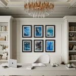 A contemporary abstract oil paintings on metal panel by artist Cynthia McLoughlin