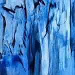 A contemporary abstract oil painting on metal panel by artist Cynthia McLoughlin