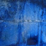 A contemporary abstract oil painting on metal panel by artist Cynthia McLoughlin