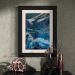 A contemporary abstract oil painting on metal panel by artist Cynthia McLoughlin