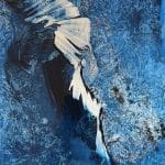 A contemporary abstract oil painting on metal panel by artist Cynthia McLoughlin