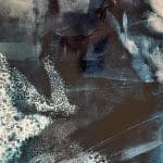 A contemporary abstract oil painting on metal panel by artist Cynthia McLoughlin