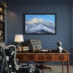 A contemporary abstract oil painting on metal panel by artist Cynthia McLoughlin