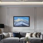 A contemporary abstract oil painting on metal panel by artist Cynthia McLoughlin