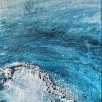 A contemporary abstract oil painting on metal panel by artist Cynthia McLoughlin